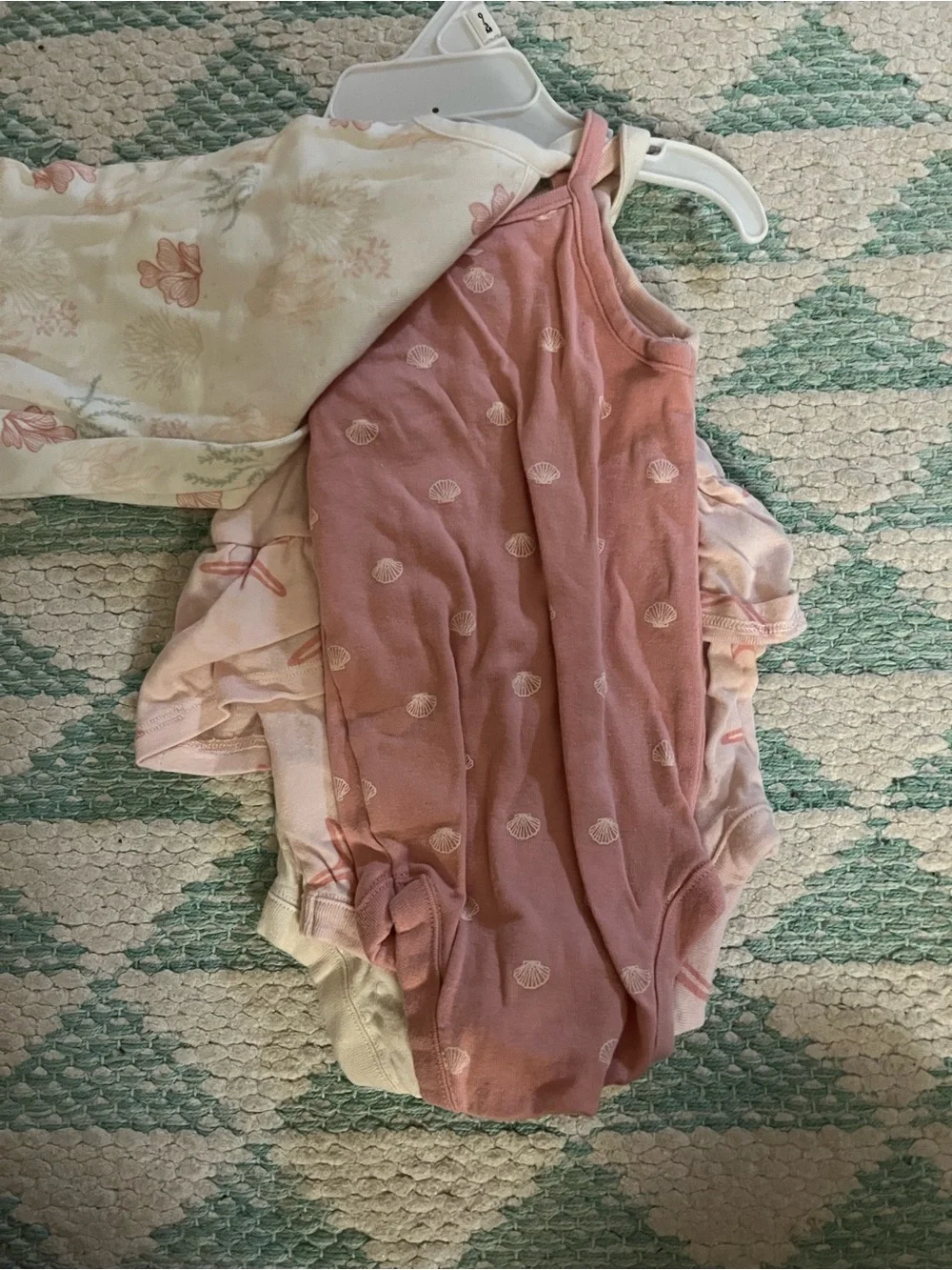 4 set Gerber Soft Floral Pink & Cream Girls' Onesies